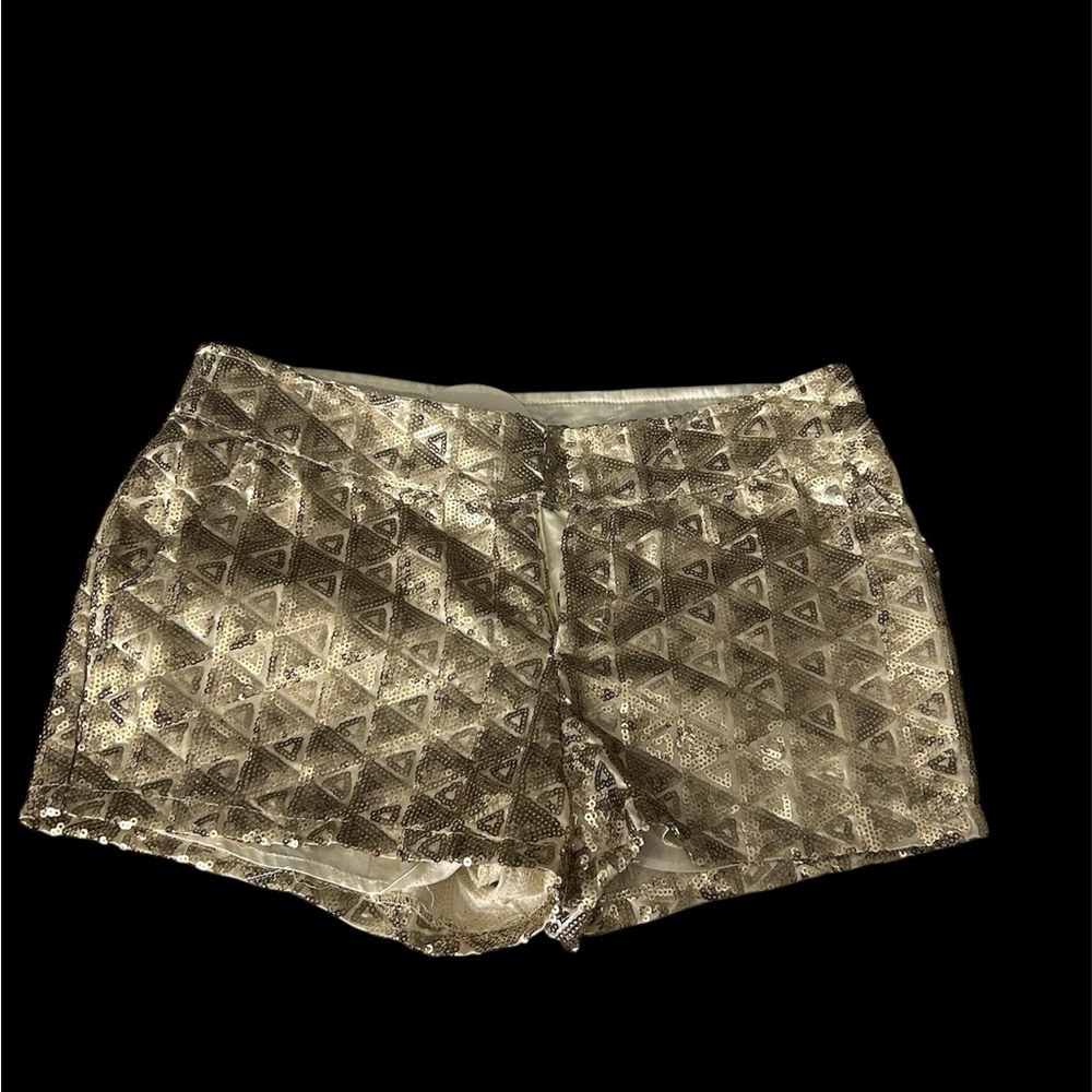 Sans Souci Gold High Waist Sequin Shorts